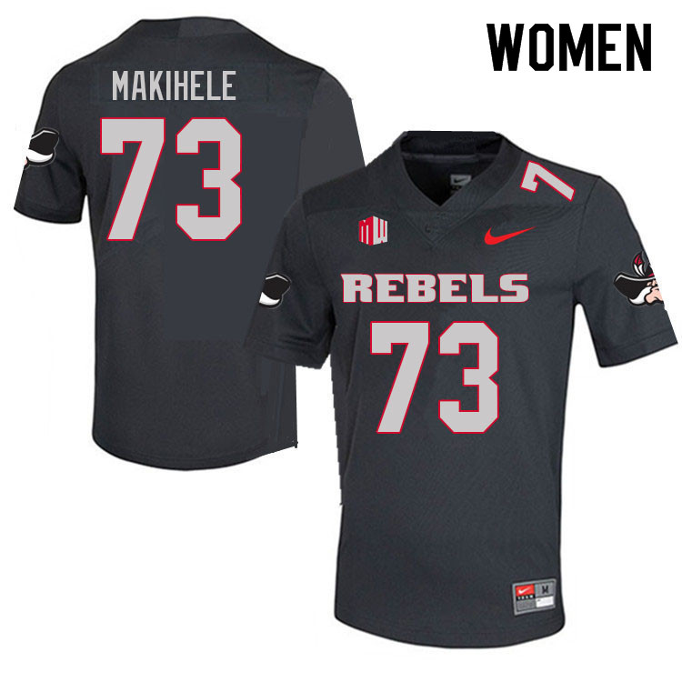 Women #73 Alani Makihele UNLV Rebels College Football Jerseys Sale-Charcoal